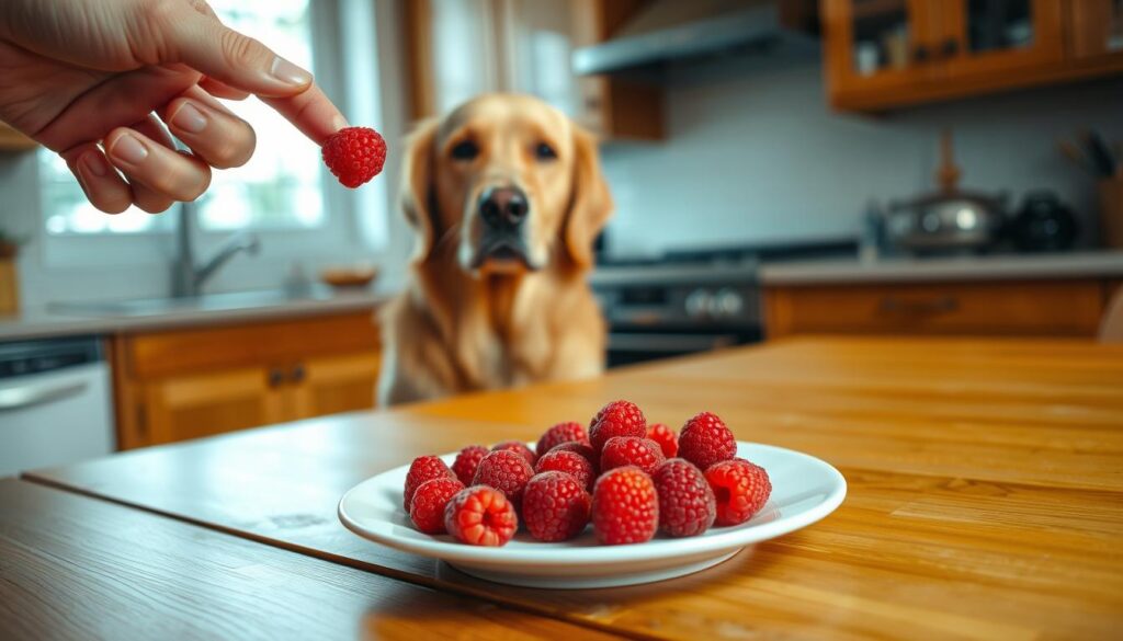 serving raspberries to dogs